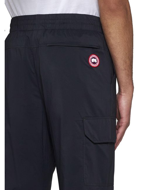 Canada Goose Black Logo Patch Drawstring Cargo Trousers for men