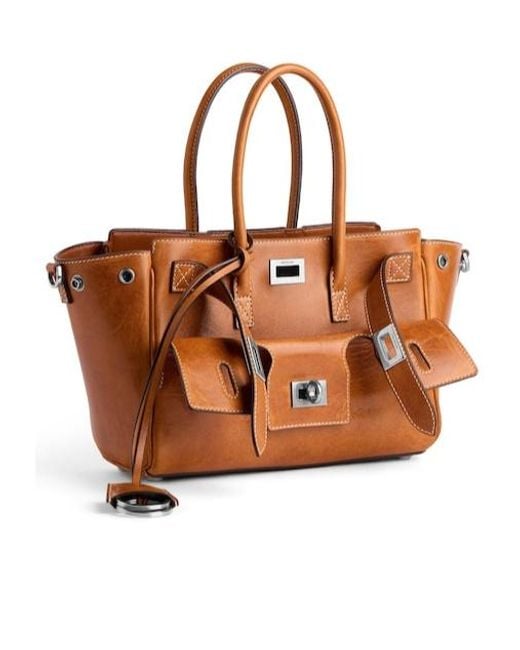 Balenciaga Brown Twist-Lock Top Handle Bag