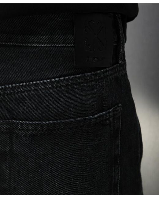Off-White c/o Virgil Abloh Black Logo Patch Tapered Jeans for men