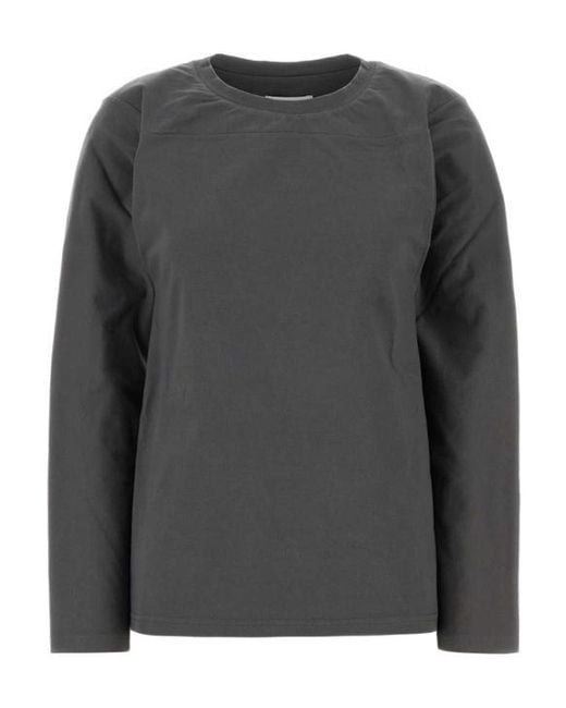 Jil Sander Gray Cutout-Back Long Sleeved T-Shirt
