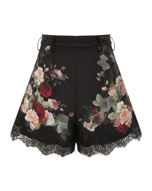 Zimmermann Black Hypnotic Laced Trim Shorts