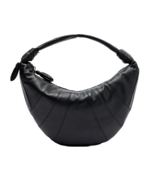 Lemaire Black Fortune Croissant Medium Leather Shoulder Bag