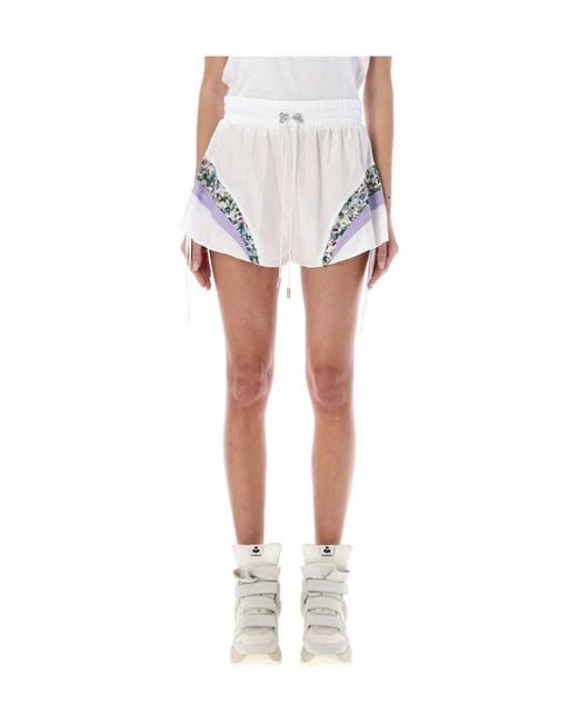 Isabel Marant White Toggle-Fastening Track Shorts