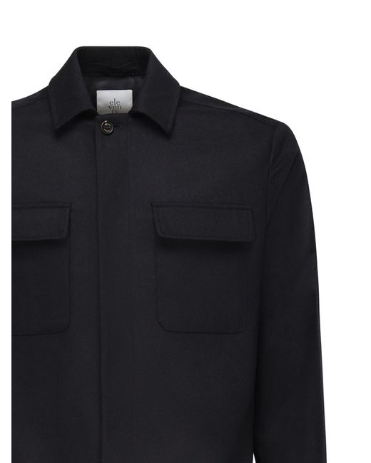 Eleventy Blue Double-Pocket Shirt Jacket for men