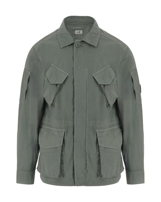 C P Company Gray Utility Overshirt for men
