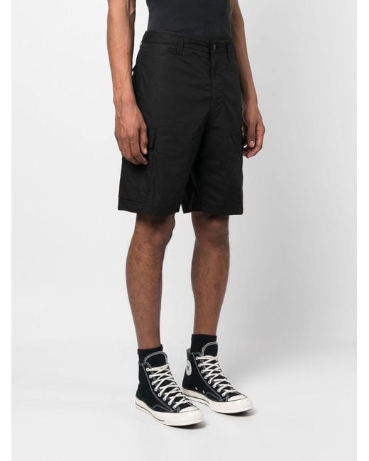 Stone Island Black Paracadute Cargo Shorts for men