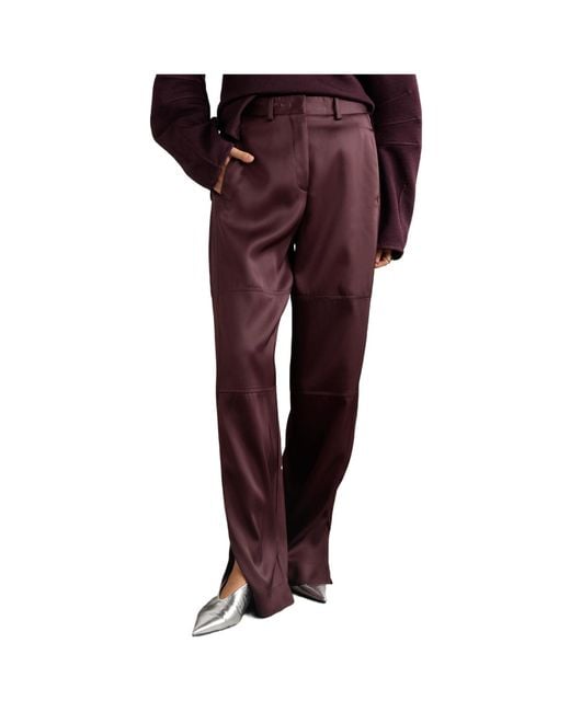 Jil Sander Purple Twill Straight Pants