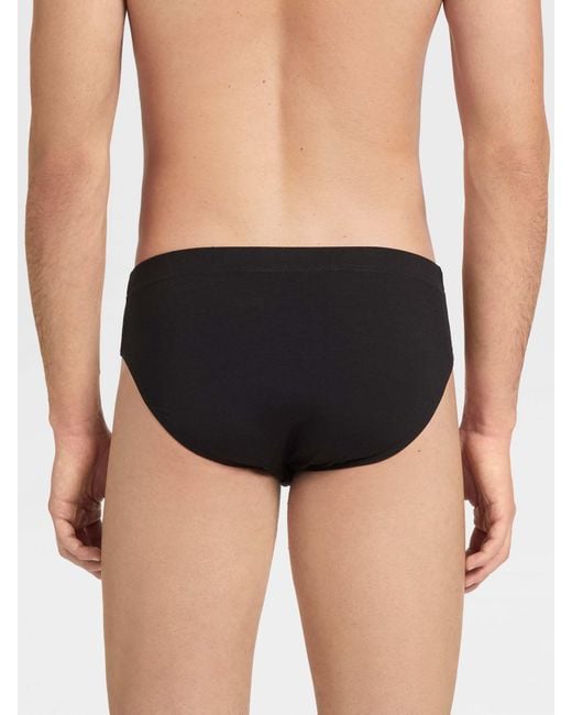 Zegna Black Logo Waist-Side Panties for men