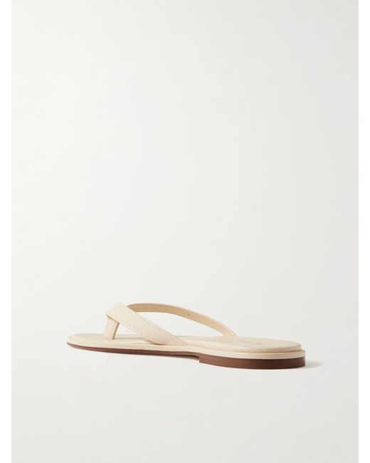 Aeyde White Melody Leather Flip-Flops