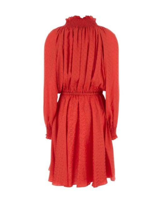 Fendi Red Ff Motif Mini Dress