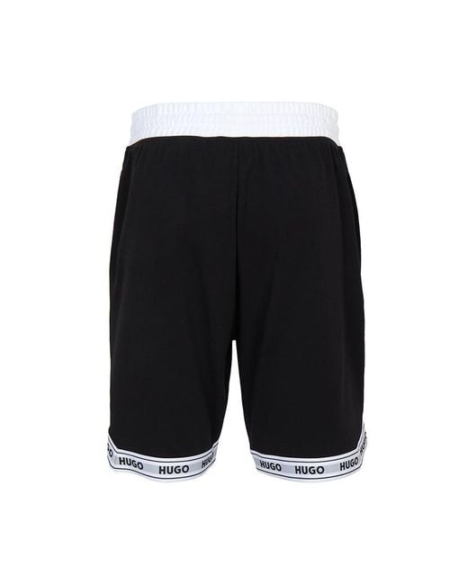 Boss Black Logo-Trim Drawstring Shorts for men