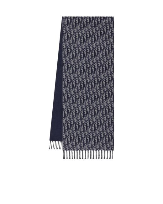 Dior Blue Homme Fringed Edge Scarf for men