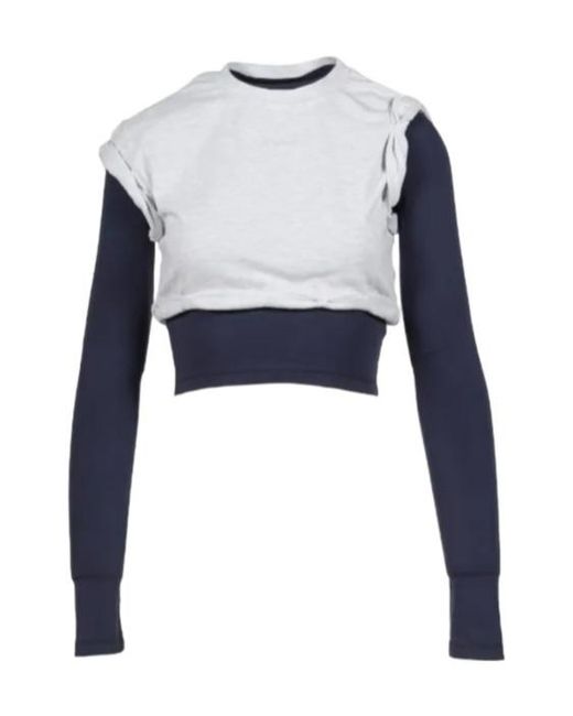 we11done Blue Cropped Sweatshirt