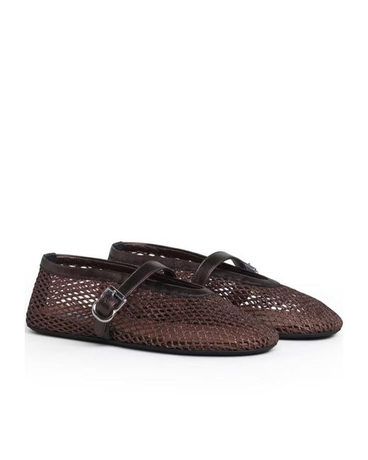 Alaïa Brown Woven Buckle Ballet Flats