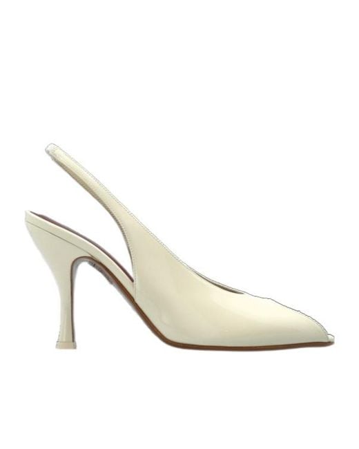 Neous Metallic Hamal Peep-Toe Slingback Heeled Pumps