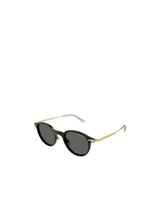 Montblanc White Eyewear Round Frame Sunglasses for men