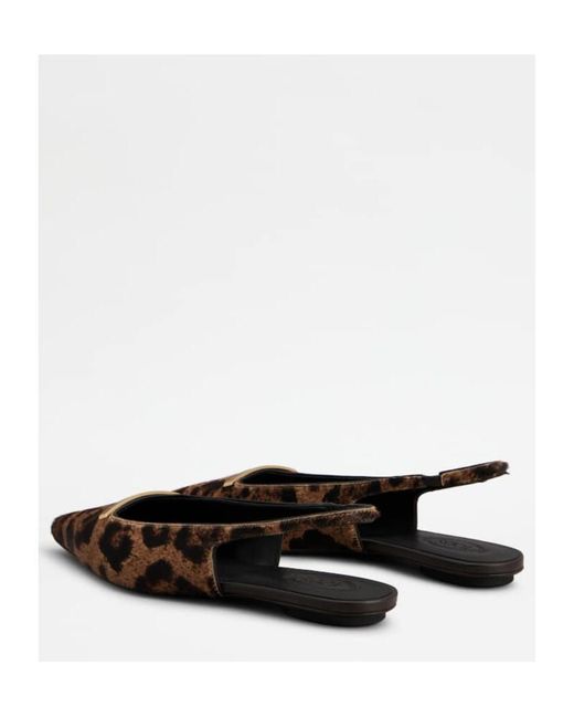 Tod's Brown Pointed Toe Slingback Shoes