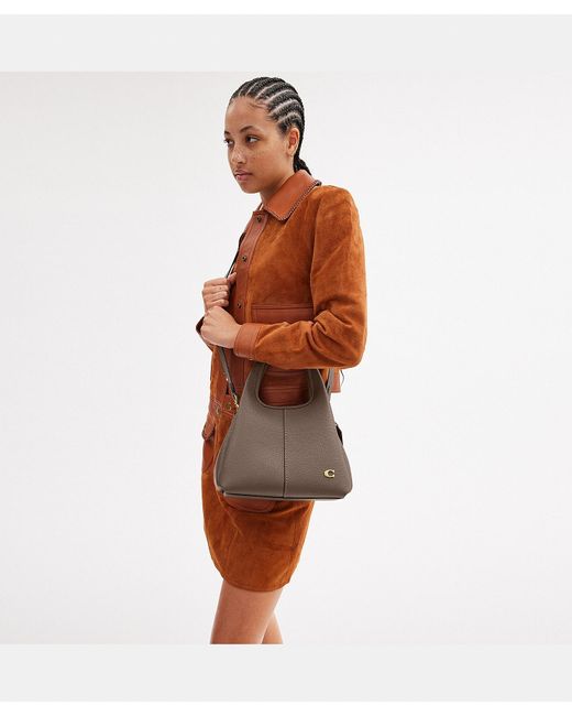 COACH Brown Lana Pebbled-Leather Tote Bag