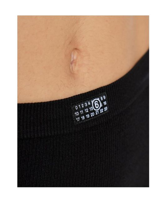 MM6 by Maison Margiela Black Elastic-Waist Shorts