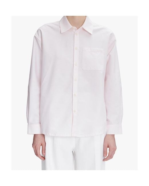 A.P.C. White Boyfriend Front-Pocket Shirt