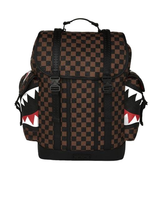 Sprayground Black Monte Carlo Check Backpack for men