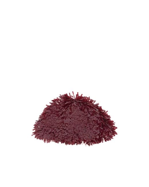 Alanui Purple Fringed Sequined Hat