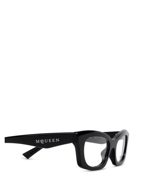 McQueen White Eyewear Rectangular Frame Glasses