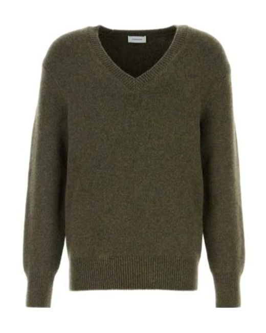 Ferragamo Green Ferragamo V-Neck Knitted Jumper for men