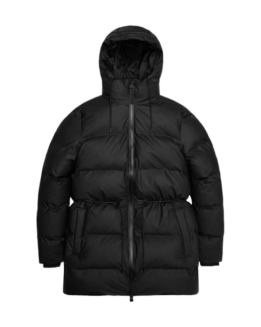 Rains Black Alta Puffer Jacket