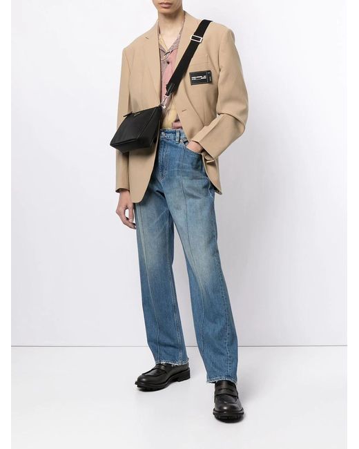 we11done Natural Logo-Patch Single-Breasted Blazer for men