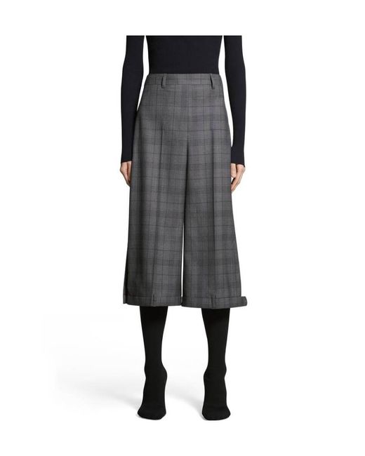 Balenciaga Gray Checked Deconstructed Long Shorts