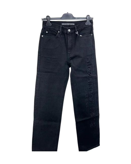 Alexander Wang Blue Embroidery Logo Casual Pants