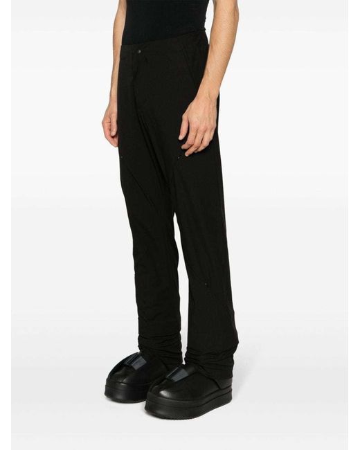 Post Archive Faction PAF Black High-Waist Tapered-Leg Trousers for men