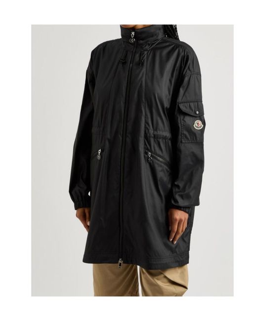 Moncler Black Logo-Print Parka