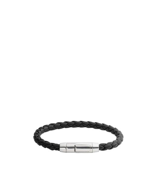Bottega Veneta Metallic Braid Leather Bracelet for men