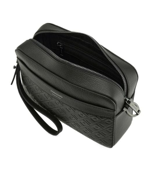 Ferragamo Black Ferragamo Monogram Shoulder Bag for men