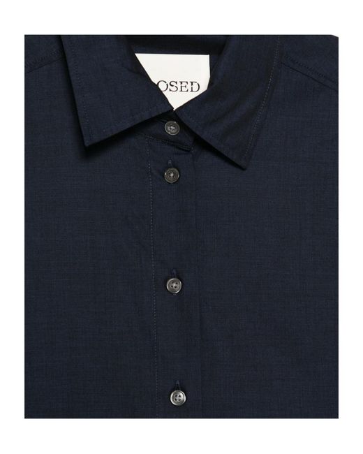 Closed Blue Flared Long Sleeve Shirt
