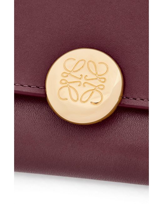 Loewe Purple Logo Detailed Foldover Top Wallet