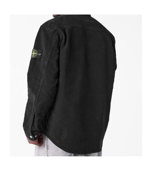 Stone Island Black Mskin Overshirt for men