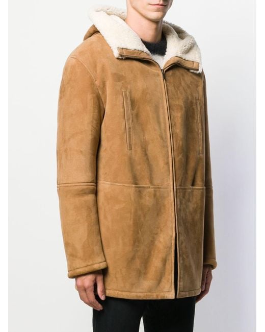 Saint Laurent Natural Fur Zipper Coat for men