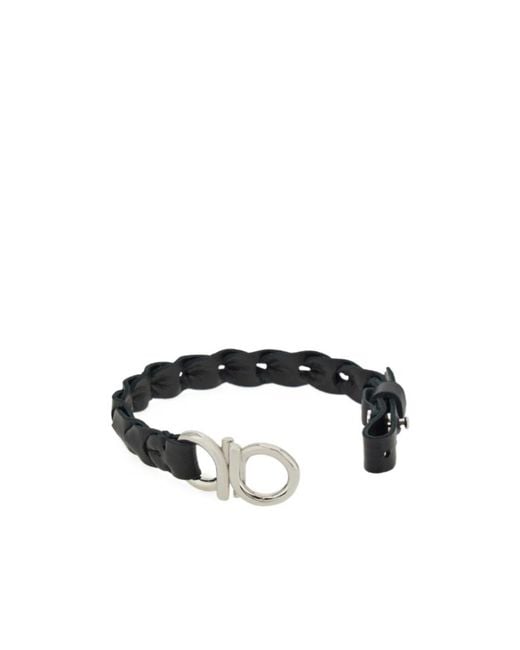 Ferragamo White Knitting Bracelet for men