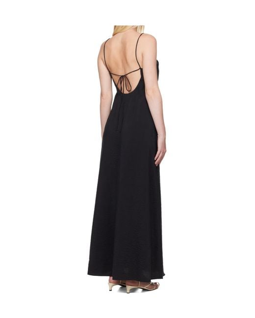 Rohe Black Pleated Slip Dress