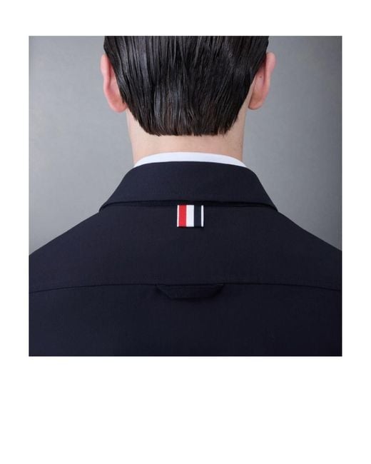 Thom Browne Blue Collared Button-Up Shirt for men