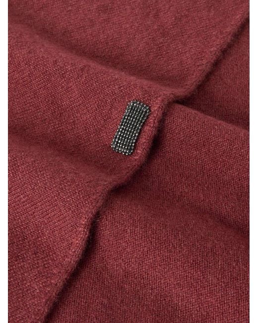 Brunello Cucinelli Red Beaded Scarf