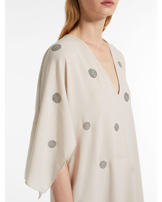 Max Mara Natural Deep V-Neck Blouse