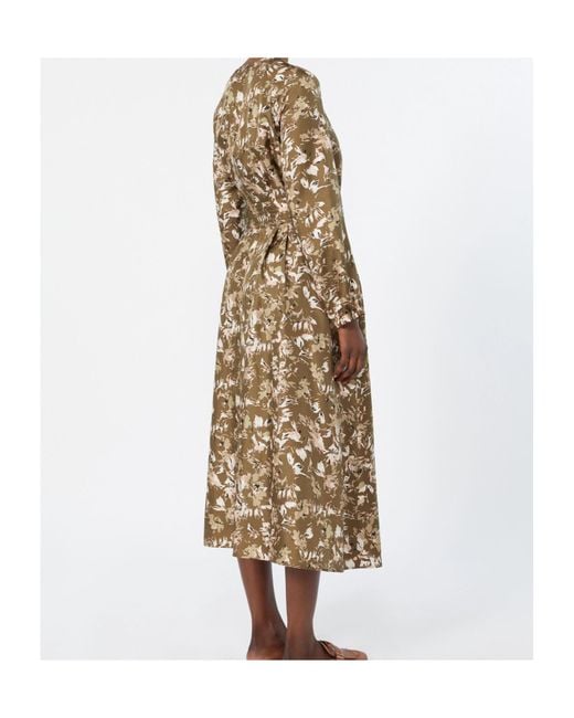 Max Mara Natural Printed Silk Twill Dress