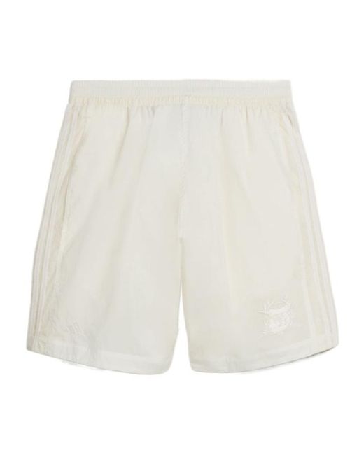 Adidas by Wales Bonner White Adidas Originals X Wales Bonner Ripstop Drawstring Football Shorts for men