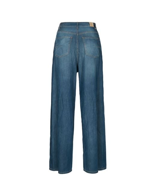 Dior Blue High-Rise Wide-Leg Jeans