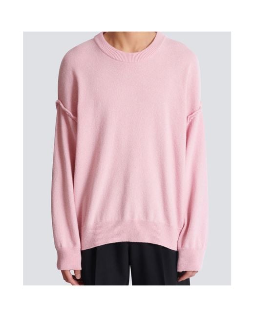 Balmain Pink Eco-Cashmere Sweatshirt for men
