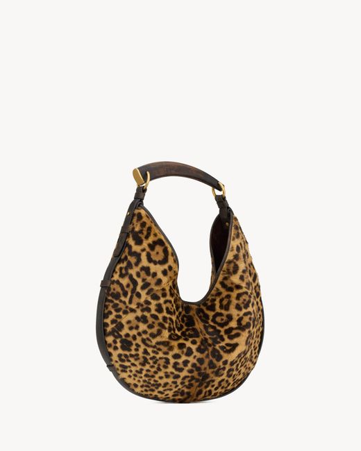 Saint Laurent Brown Mombasa Leopard Printed Medium Tote Bag